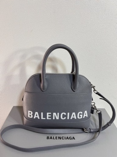 Balenciaga　ヴィル トップハンドルS レザー 2wayハンドバッグ 518873 グレー