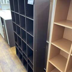 ★ジモティ割あり★  本棚 ダークブラウン H180×D29×W118 クリーニング済み MT031の画像