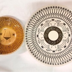 くま深皿 らいおんボウル 2点セット！※他お品物と同時お引取りで...
