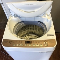 福岡市内配送設置無料 7kg 2021年製 シャープ 洗濯機 ES-T713-T