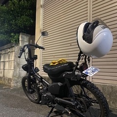 カブ50 フルカスタムall black 美車　カブチョッパー　直管ショートマフラー　ワンオフ