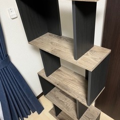 ニトリ デザインシェルフ ダークブラウン×ブラックの画像
