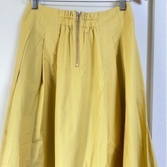 日本製 ドレスレイブ サーキュラー ロングスカート  黄色 マキシスカートの画像