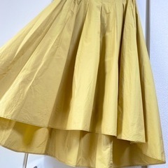 日本製 ドレスレイブ サーキュラー ロングスカート  黄色 マキシスカートの画像