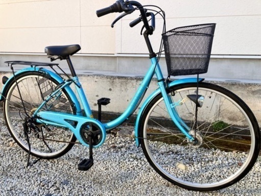 538、ママチャリ26インチ水色