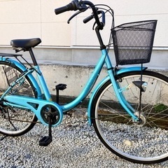 538、ママチャリ26インチ水色