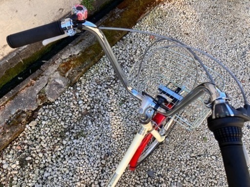 542、折りたたみ自転車20インチ白赤