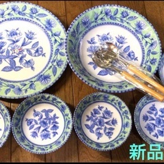景春窯　大中小皿セット　スプーン付き　新品