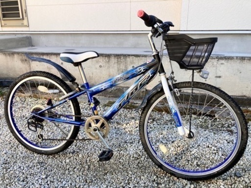 534、ジュニアマウンテンバイク24インチ青