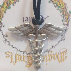 AzureGreen Caduceus amulet カドゥケウス ヘルメスの杖の画像