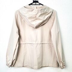 【おみせっち】新品未使用 SHEIN ドローストリングウエスト フード付きジップアップパーカー Sサイズ ベージュ 春夏 薄手 カジュアル レディースの画像