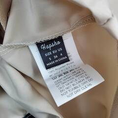 【おみせっち】新品未使用 SHEIN ドローストリングウエスト フード付きジップアップパーカー Sサイズ ベージュ 春夏 薄手 カジュアル レディースの画像