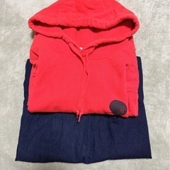 ユニクロ　スウェットシャツ　デニムスカート　2点セットの画像