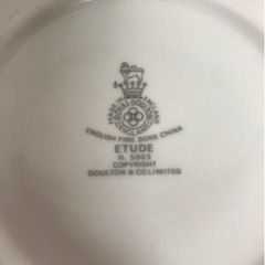 ☆値下げ☆2401-479 ロイヤルドルトン ソーサー 陶磁器 ホワイト×ブルー ETUDE ２皿セット キズ・汚れありの画像