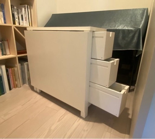 【超美品】IKEA イケア折りたたみ式テーブル 引き出し収納