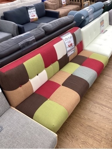 KA-47【新入荷　リサイクル品】ソファベッド　カラフル