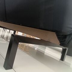 ★ジモティ割あり★  リクライニングソファ ブラック H36×D100×W170 クリーニング済み HJ1948の画像