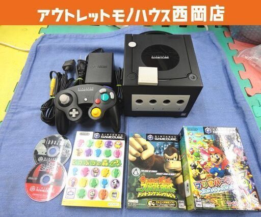 動作確認済 ニンテンドー ゲームキューブ 本体 DOL-101 ブラック ゲームソフト5枚セット コントローラー GC 任天堂 西岡店