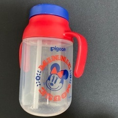 【ジャンク】ミニーちゃん　ベビーマグ　ストローマグ　水筒　ピジョン