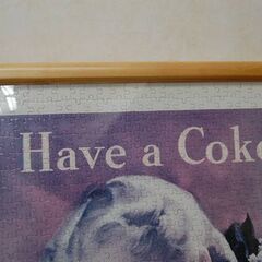 CocaCola ジグソーパズル 縦82×横44.5cm Have a Coke 額付き 女性 コカコーラ 札幌市 清田区 平岡の画像