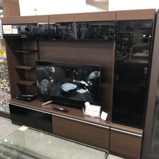 ✨表示価格より10%引き✨ゴールデンウィークSALE✨4/27〜5/8まで！ ハイタイプTVボード2点セット　※上の棚開けたままで止まらないです。