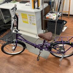 自転車　No.1005　折りたたみ自転車　20インチ　紫　6段切替　【リサイクルショップどりーむ天保山店】
