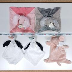 タグ付き新品(定価合計8500円)5個セットぬいぐるみタオル/犬/こうのとり/子供おもちゃ/Happy Horse（ハッピーホース）/丸洗い可/ファーストトイ(管理番号セット1)の画像