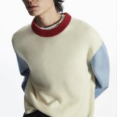 COS リラックス カラーブロック ニット メンズXS レディースM