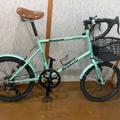 ミニベロ　１６インチ　ビアンキカラー　チェレステ　自転車の画像