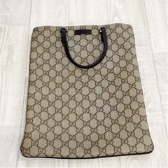 GUCCI グッチ GG スプリーム トート バッグ PVC ×レザー GUCCI GGスプリーム PVCxレザー トートバッグ