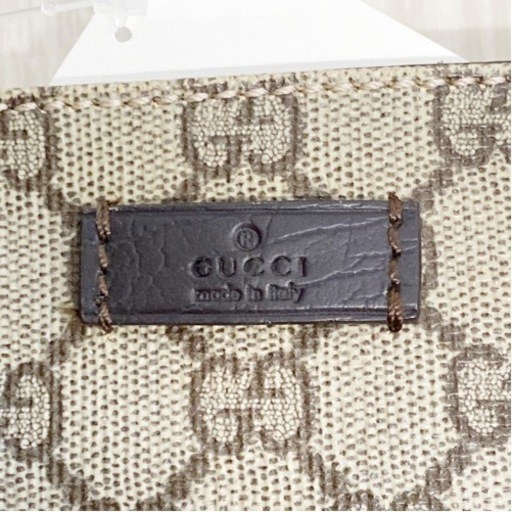 GUCCI GGスプリーム PVCxレザー トートバッグ