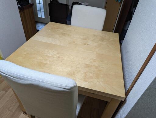 ダイニングテーブル　チェア2脚セット