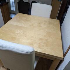 ダイニングテーブル　チェア2脚セット