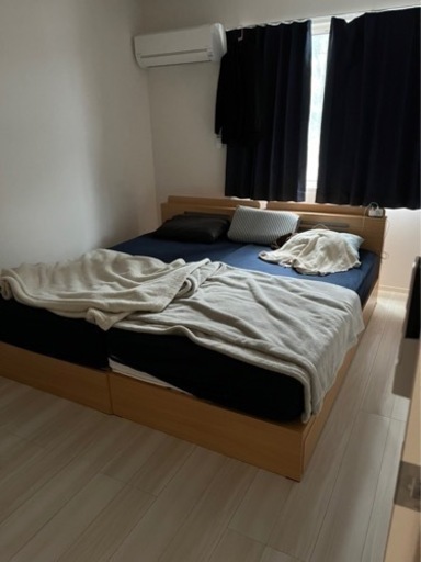 シングルベッド×2個（キングベッド）フレームのみ1月末迄