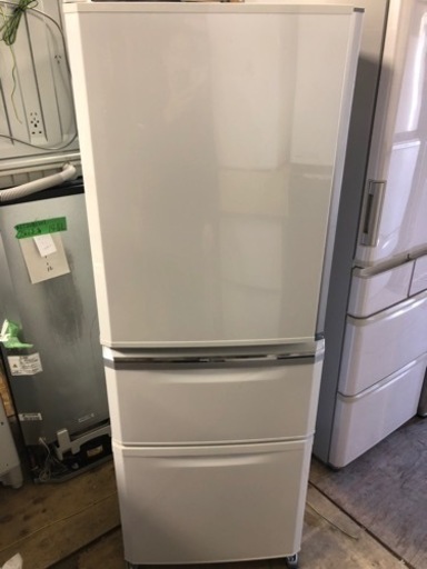 北九州市内配送無料　保証付き　三菱電機 MITSUBISHI ELECTRIC MR-C34ZL-W [冷蔵庫 Cシリーズ (335L・左開き) 3ドア パールホワイト]