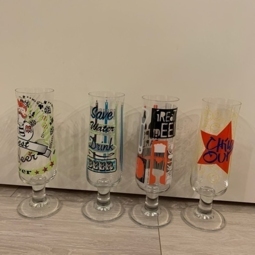 2月末まで出品:ドイツビールグラス　4点セット