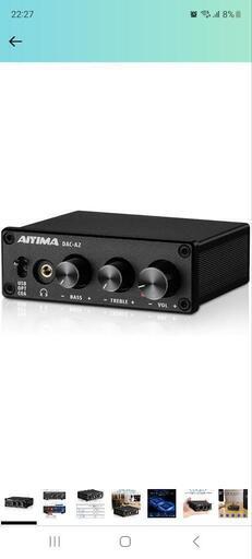 AIYIMA DAC-A2 ヘッドフォンアンプ PC-USB/光/コアキシャル入力、RCA/3.5mmヘッドフォン出力 デジタル/アナログ変換 アナログ卓上オーディオコンバーター 5V 24Bit 192kHz