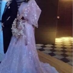 ウェディング オーバードレス 星柄の画像