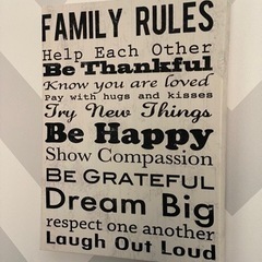 キャンバスアートパネル  FAMILY RULES