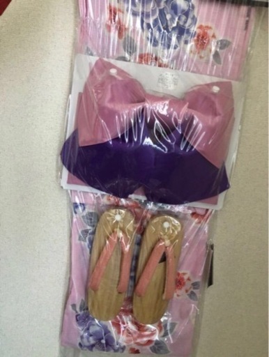 新品浴衣　帯　下駄　3点