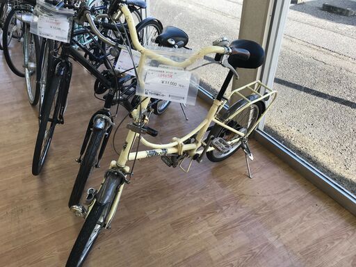 ☆ジモティ割あり☆ 折り畳み自転車 20インチ ホワイト クリーニング