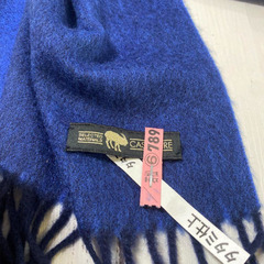 CASHMERE マフラー リバーシブル ブルー 厳選された素材の画像