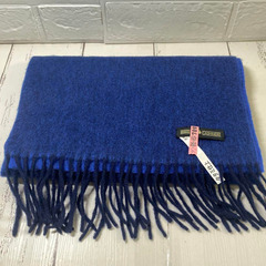 CASHMERE マフラー リバーシブル ブルー 厳選された素材の画像