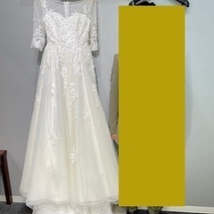 ウェディングドレス　ワタベ　袖あり　美品の画像