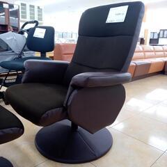 ★ジモティ割あり★  オットマン付きチェア ダークブラウン H97×D74×W73 クリーニング済み OJ3360の画像