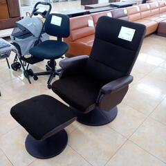 ★ジモティ割あり★  オットマン付きチェア ダークブラウン H97×D74×W73 クリーニング済み OJ3360の画像