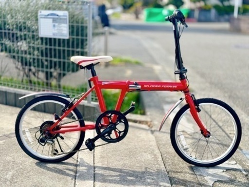 交渉中【美品】フェラーリ・20インチ折りたたみ自転車 ミニベロ