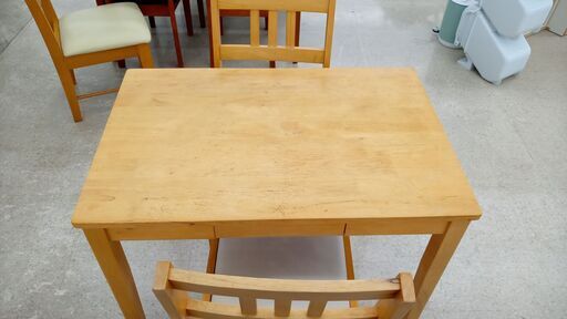 ★ジモティ割あり★ (株)市場 2人掛けダイニングセット ナチュラル H71×D60×W90 クリーニング済み TJ3791