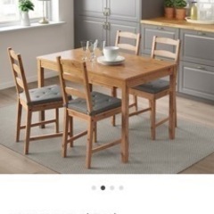 ダイニングテーブル【椅子付き】　IKEAの画像