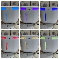 【超美品‼️】充電式 超音波式加湿器 2L アンビエントライト 卓上サイズ コンパクト ホワイト♪の画像